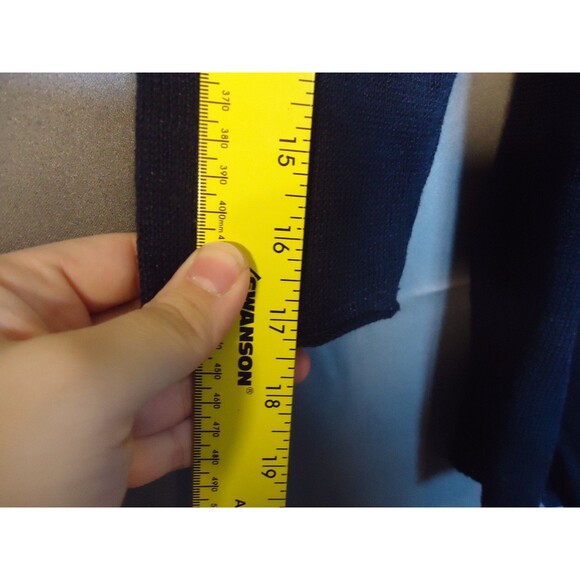 Eileen Fisher Open-front Fine Gauge Linen Evening Cardigan Small Navy RN#78121 - Picture 8 of 10